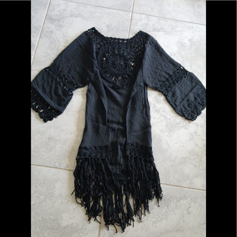 Tassel Beach Dress V Neck White Cover Up S… - Picture 13 of 16